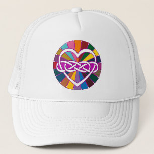 Symbol Double Infinity Herz farbenfroher Glanz Truckerkappe