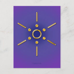Symbol Elomin / Goldviolett Postkarte