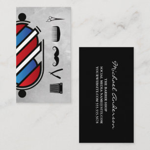 Symbol für Barbershop   Barber Pole Visitenkarte