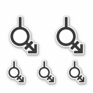 Symbol für Bigender Androgyne und Neutrois Gender Aufkleber
