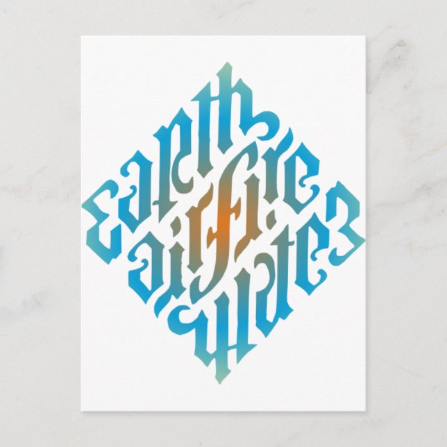 Symbol für blaue Leuchtelemente Postkarte (Vorderseite)