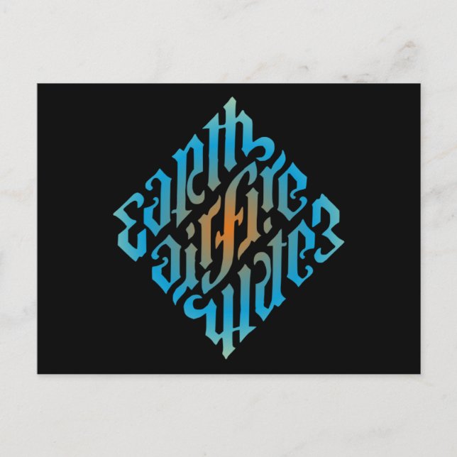 Symbol für blaue Leuchtelemente Postkarte (Vorderseite)