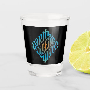 Symbol für blaue Leuchtelemente Schnapsglas