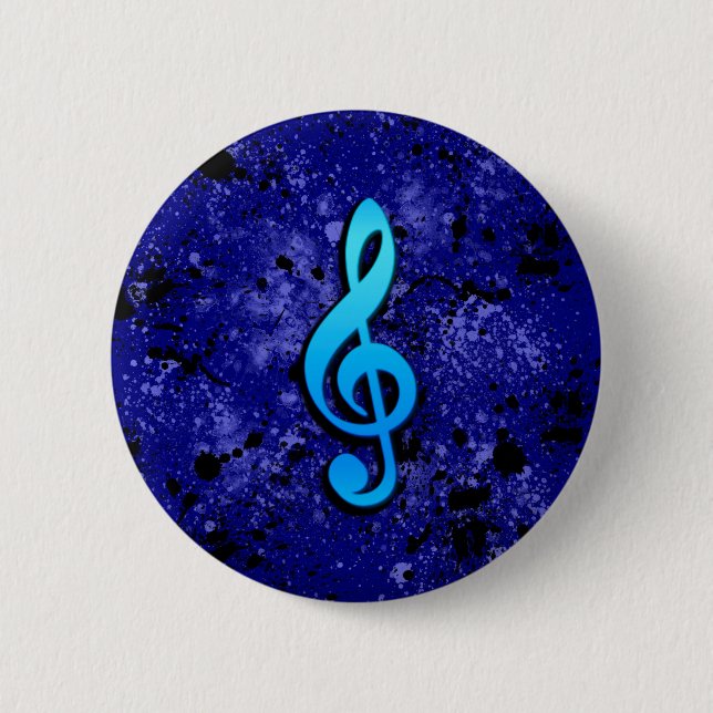 Symbol für blaue Musiknote - Button (Vorderseite)