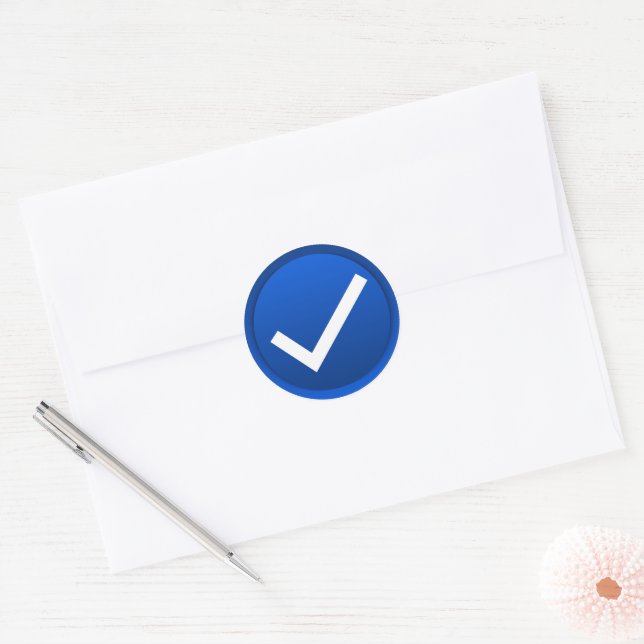 Symbol für blaues Karo Runder Aufkleber (Umschlag)