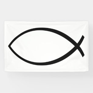 Symbol für christliche Fische (Ichthys) Banner