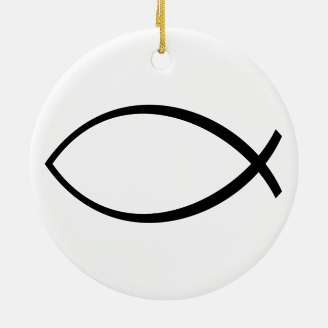 Symbol für christliche Fische (Ichthys) Keramik Ornament (Hinten)