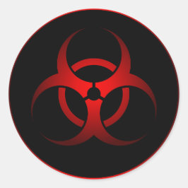 Symbol für coole rote und schwarze chemische Bioge Runder Aufkleber