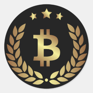 Symbol für das Bitcoin-Logo Kryptowährung-Krypto-A Runder Aufkleber