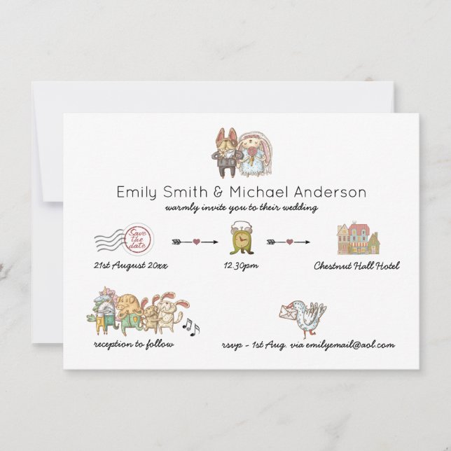Symbol für das Einladungsprogramm für Hochzeitstic Einladung (Vorderseite)