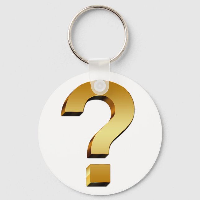 Symbol für das Gold-Fragezeichen Schlüsselanhänger (Vorderseite)