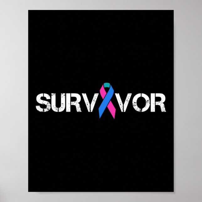 Symbol für das Krebsbewusstsein Poster (Vorne)