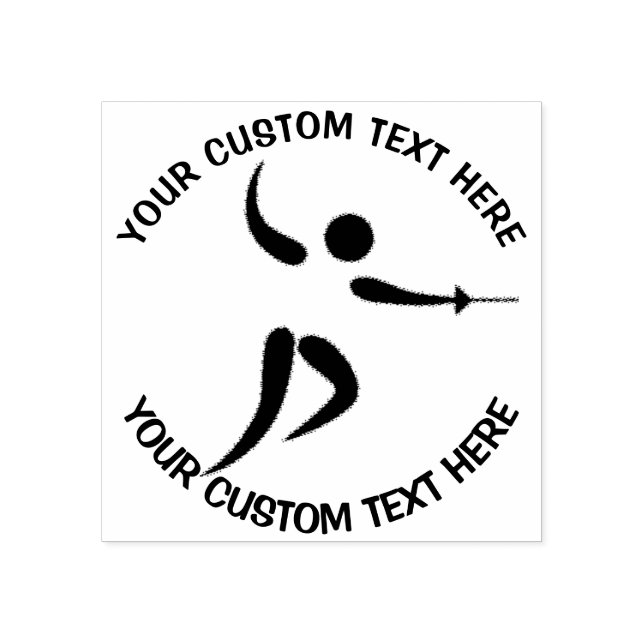 Symbol für das Logo "Sport Fencing" mit benutzerde Gummistempel (Prägung)