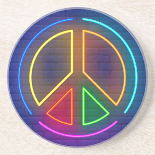 Symbol für das mehrfarbige Neonfriedzeichen Getränkeuntersetzer