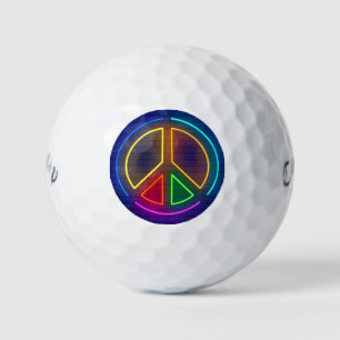 Symbol für das mehrfarbige Neonfriedzeichen Golfball