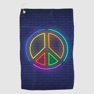 Symbol für das mehrfarbige Neonfriedzeichen Golfhandtuch