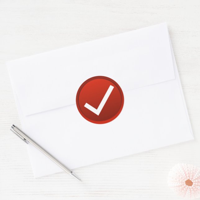 Symbol für das rote Karo Runder Aufkleber (Umschlag)