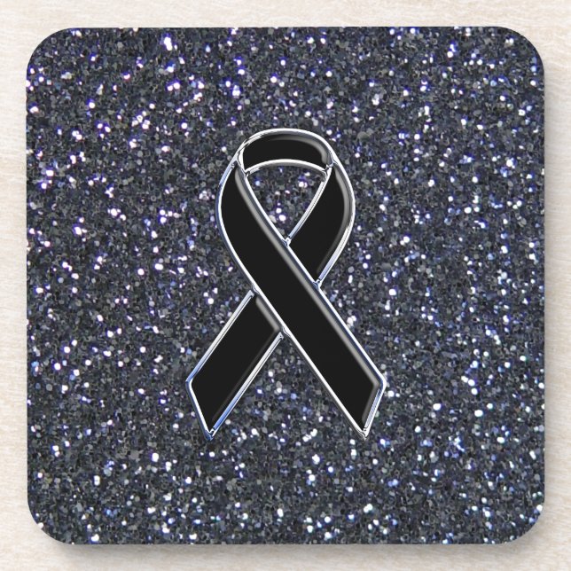 Symbol für das Schwarze Band-Bewusstsein Getränkeuntersetzer (Vorderseite)