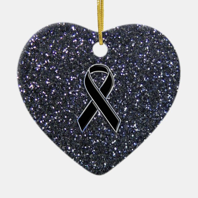 Symbol für das Schwarze Band-Bewusstsein Keramik Ornament (Vorne)