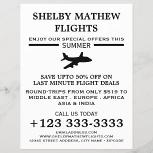 Symbol für das Schwarze Flugzeug, Flyer für Werbun