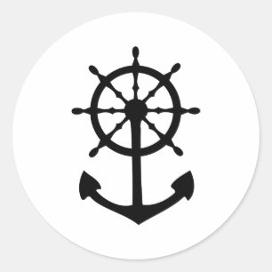 Symbol für das schwarze Lenkrad Runder Aufkleber