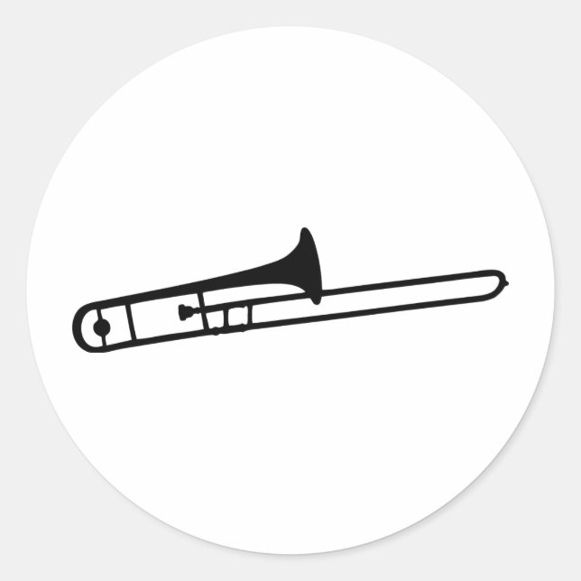 Symbol für das schwarze Posaune Runder Aufkleber (Vorderseite)
