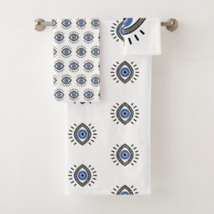Symbol für den Augenschutz des Bösen, blaues Aug Badhandtuch Set