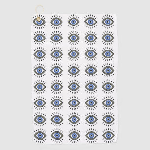 Symbol für den Augenschutz des Bösen, blaues Aug Golfhandtuch