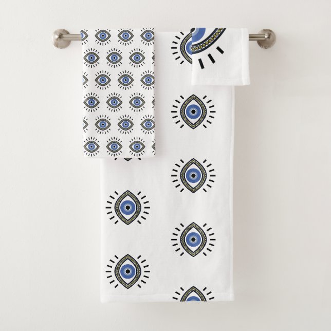 Symbol für den Augenschutz des Bösen, blaues Auge Badhandtuch Set (Insitu)
