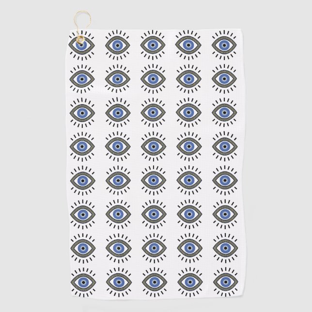 Symbol für den Augenschutz des Bösen, blaues Auge Golfhandtuch (Vorderseite)
