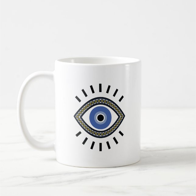 Symbol für den Augenschutz des Bösen, blaues Auge  Kaffeetasse (Links)
