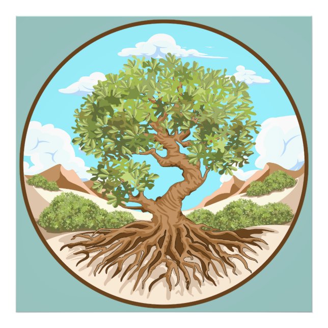 Symbol für den Frieden mit Olivenbaum in einem fre Fotodruck (Vorne)