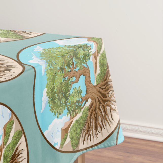 Symbol für den Frieden mit Olivenbaum in einem fre Tischdecke (Beispiel)