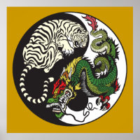 Symbol für den grünen Drachen und den weißen Tiger