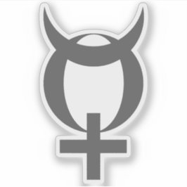 Symbol für den Planeten Merkur (grau) Aufkleber