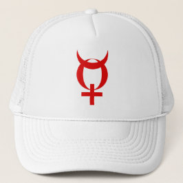 Symbol für den Planeten Merkur (rot) Truckerkappe