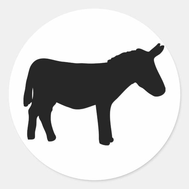 Symbol für den schwarzen Donkey Runder Aufkleber (Vorderseite)