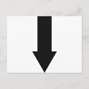 Symbol für den schwarzen Pfeil nach unten Postkarte