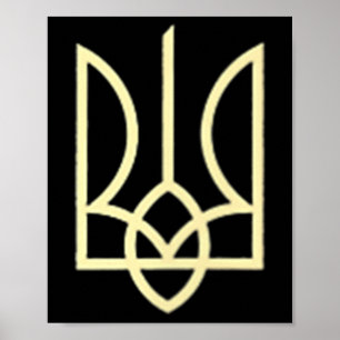 Symbol für den ukrainischen Militärtrident Mittelu Poster