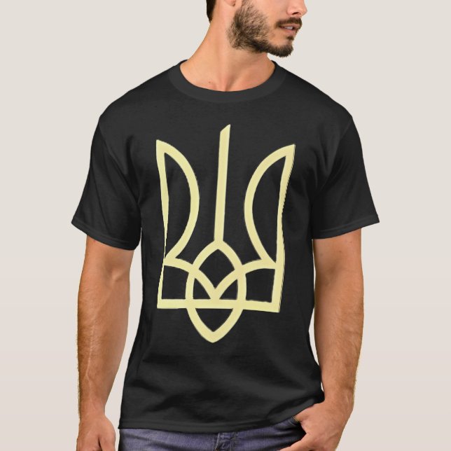 Symbol für den ukrainischen Militärtrident Mittelu T-Shirt (Vorderseite)