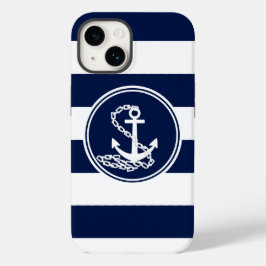 Symbol für den Wasseranker, weiße und blaue Streif Case-Mate iPhone 14 Hülle