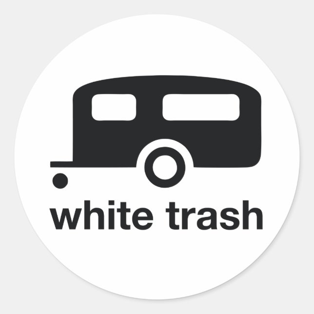 Symbol für den weißen Müllwagen - Anhängerpark Runder Aufkleber (Vorderseite)