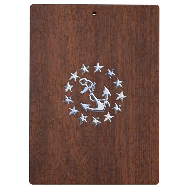 Symbol für die Ankerstars der nautischen Yacht Klemmbrett (Rückseite)