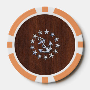 Symbol für die Ankerstars der nautischen Yacht Pokerchips