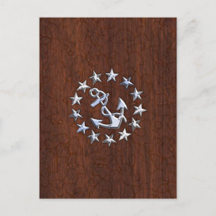 Symbol für die Ankerstars der nautischen Yacht Postkarte