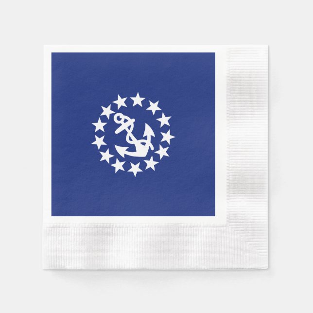 Symbol für die Ankersteine der Yacht-Flagge auf bl Serviette (Vorderseite)