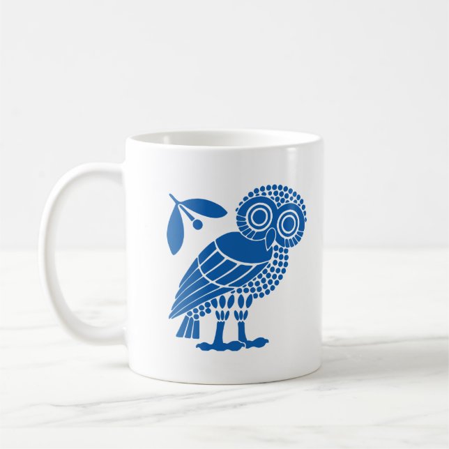 Symbol für die Eule bi für die Stadt Athen Kaffeetasse (Links)