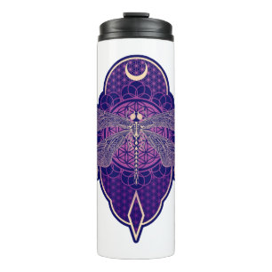Symbol für die geometrische Blume der Mandala Life Thermosbecher