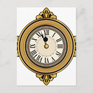 Symbol für die Goldalarmuhr Postkarte