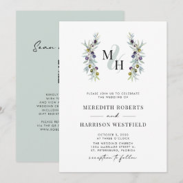 Symbol für die Hochzeit von Olive Branches der Lie Einladung